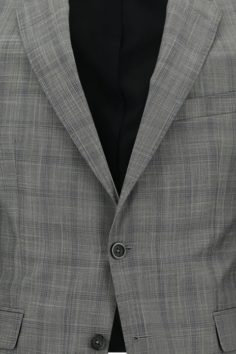 Açık Füme 7 Drop Slim Fit Dar Kesim Ekose Takım Elbise