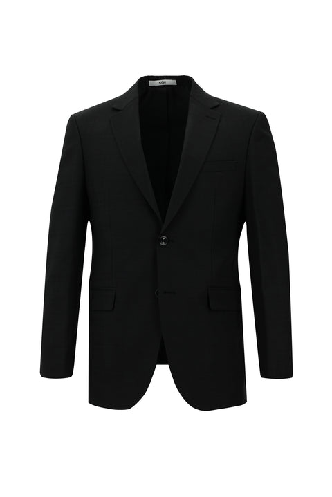 Black 7 Drop Slim Fit Plaid Suit