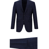 Light Navy 7 Drop Slim Fit Plaid Suit