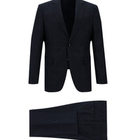 Dark Navy 7 Drop Slim Fit Plaid Suit