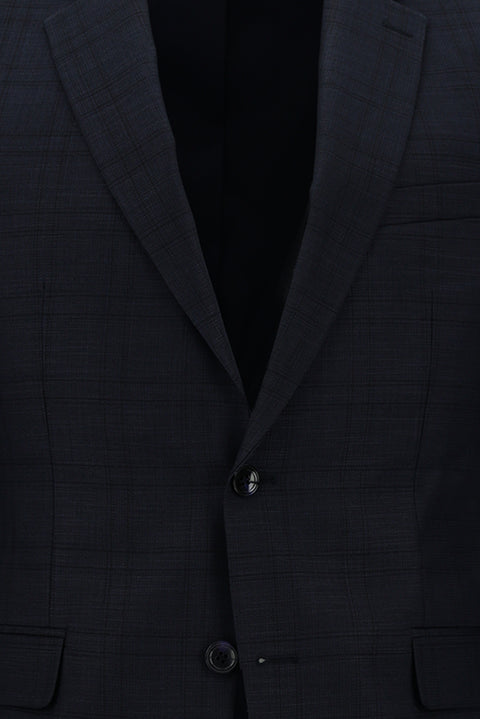 Dark Navy 7 Drop Slim Fit Plaid Suit