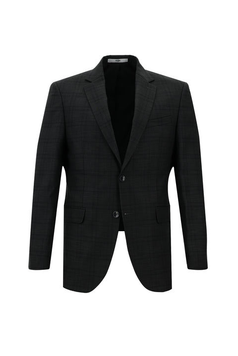Dark Anthracite 7 Drop Slim Fit Plaid Suit