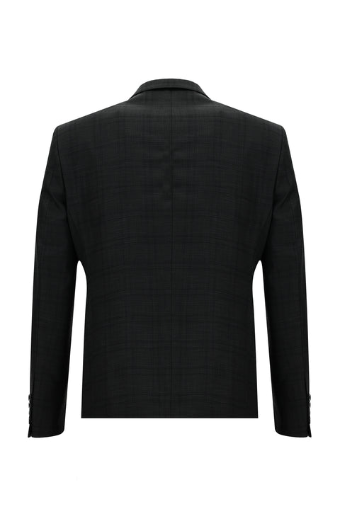 Dark Anthracite 7 Drop Slim Fit Plaid Suit