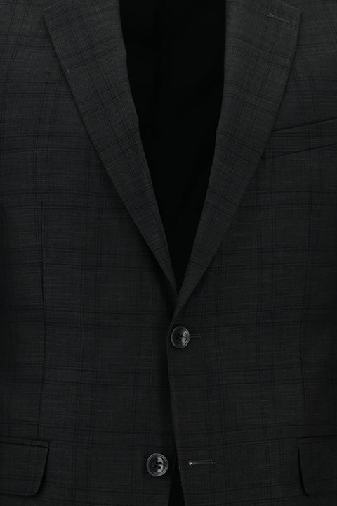 Dark Anthracite 7 Drop Slim Fit Plaid Suit