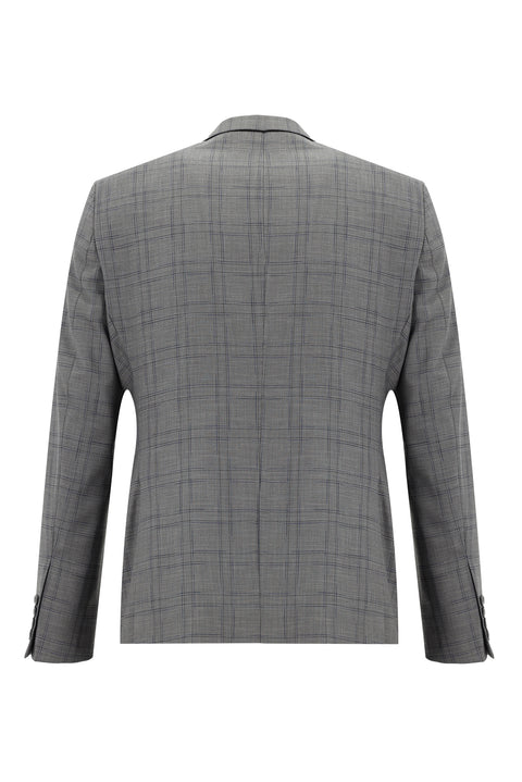 Light Mink 7 Drop Slim Fit Plaid Suit