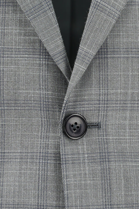 Medium Grey 7 Drop Slim Fit Plaid Suit