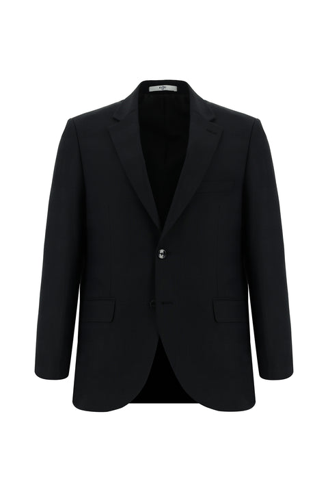 Black 6 Drop Regular Fit Standard Cut Patterned Suit