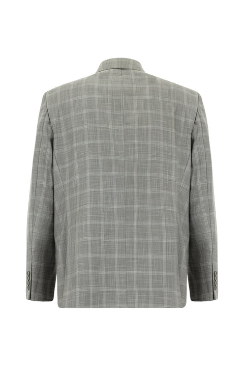 Light Grey 4-Drop Relaxed Fit Plaid Suit
