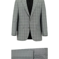 Medium Grey 4-Drop Relaxed Fit Plaid Suit