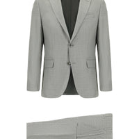 Medium Grey 7 Drop Slim Fit Plaid Suit