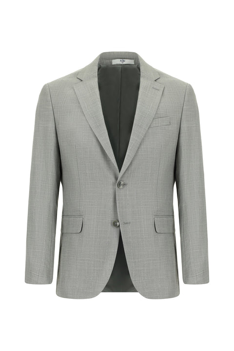 Medium Grey 7 Drop Slim Fit Plaid Suit