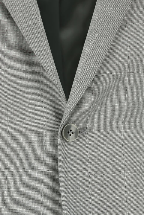 Medium Grey 7 Drop Slim Fit Plaid Suit