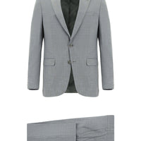 Medium Grey 6 Drop Regular Fit Standard Cut Patterned Suit