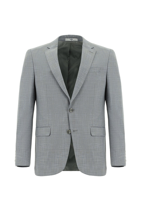 Medium Grey 6 Drop Regular Fit Standard Cut Patterned Suit