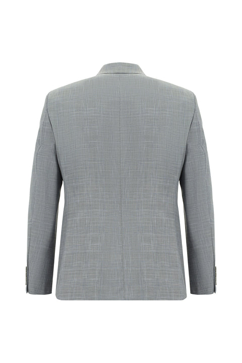 Medium Grey 6 Drop Regular Fit Standard Cut Patterned Suit