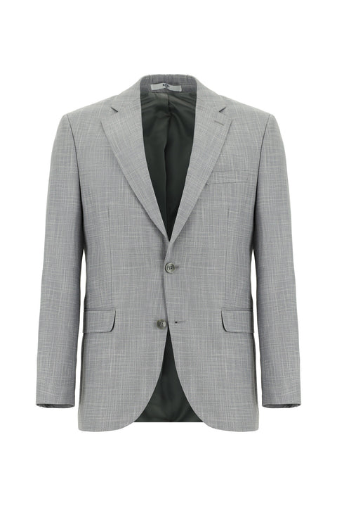 Medium Grey 7 Drop Slim Fit Patterned Suit