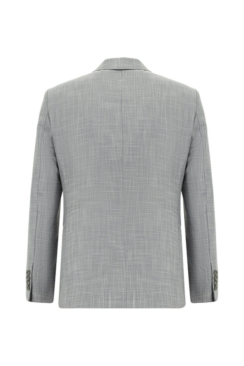 Medium Grey 7 Drop Slim Fit Patterned Suit