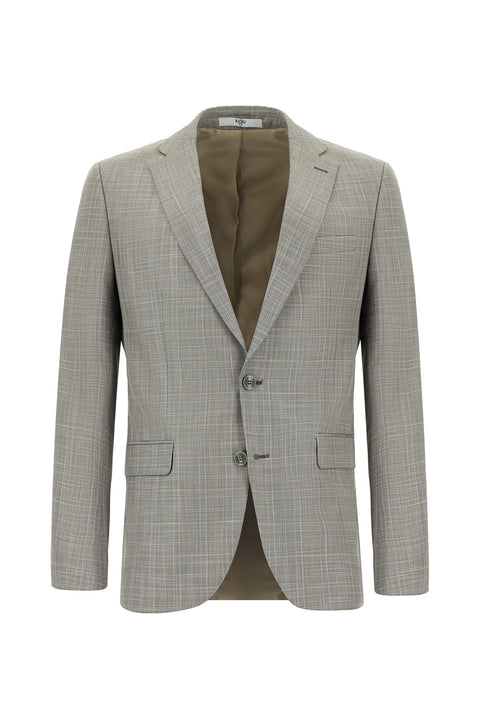 Medium Grey 6 Drop Regular Fit Standard Cut Plaid Suit