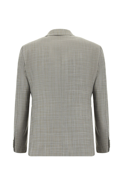 Medium Grey 6 Drop Regular Fit Standard Cut Plaid Suit