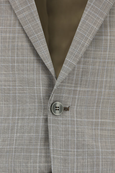 Medium Grey 6 Drop Regular Fit Standard Cut Plaid Suit
