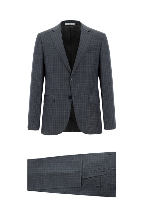 Medium Anthracite 6 Drop Regular Fit Standard Cut Plaid Suit