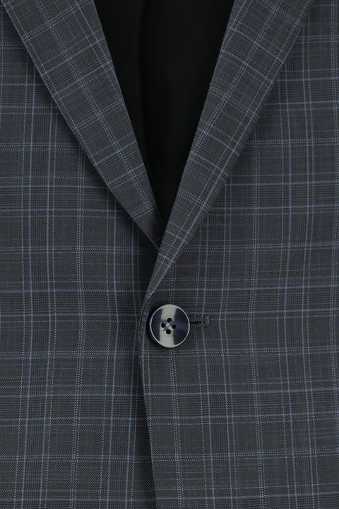 Medium Anthracite 6 Drop Regular Fit Standard Cut Plaid Suit