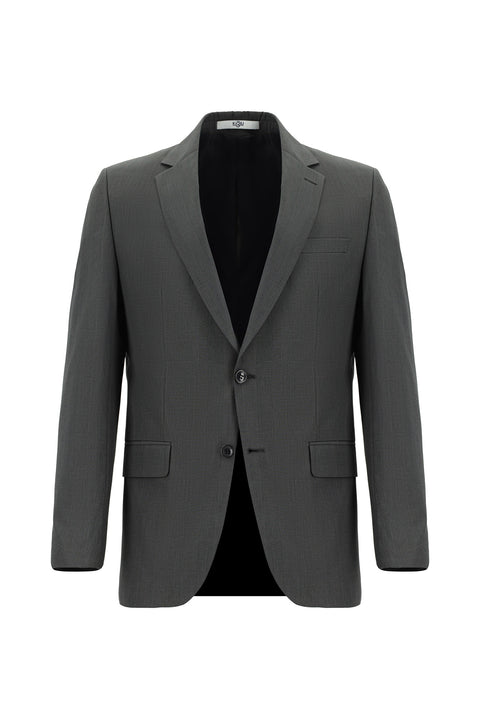Medium Gray 6 Drop Regular Fit Standard Cut Plaid Suit