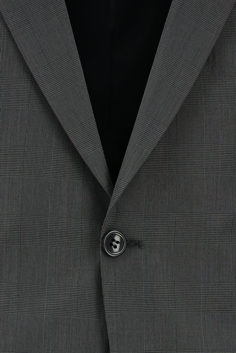 Medium Gray 6 Drop Regular Fit Standard Cut Plaid Suit