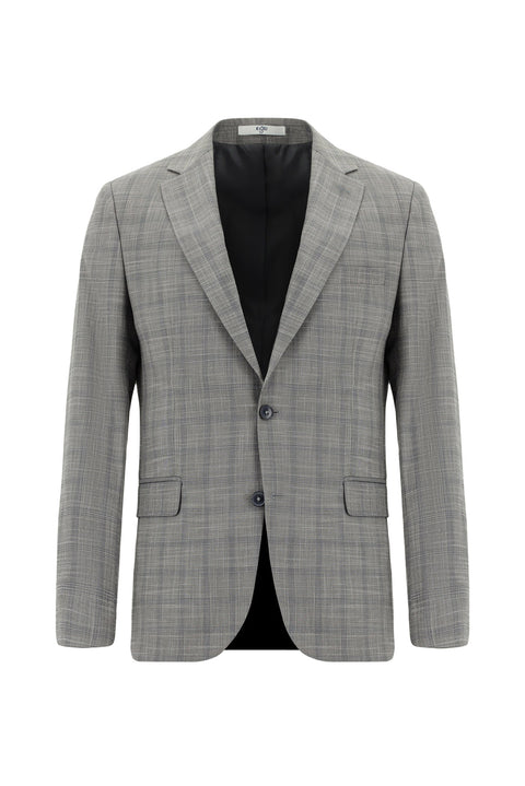 Medium Gray 6 Drop Regular Fit Standard Cut Plaid Suit