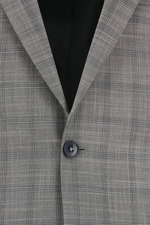 Medium Gray 6 Drop Regular Fit Standard Cut Plaid Suit