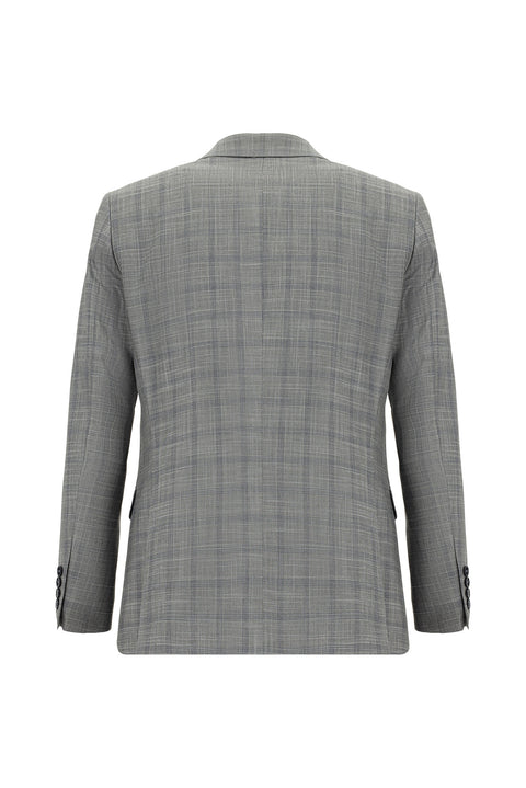 Dark Gray 6-Drop Regular Fit Standard Cut Plaid Suit