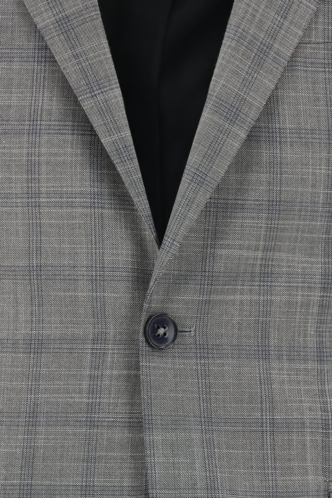 Dark Gray 6-Drop Regular Fit Standard Cut Plaid Suit