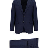 Dark Navy 6 Drop Regular Fit Standard Cut Plaid Suit