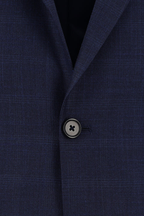 Dark Navy 6 Drop Regular Fit Standard Cut Plaid Suit