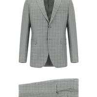 Light Grey 6 Drop Regular Fit Standard Cut Plaid Suit