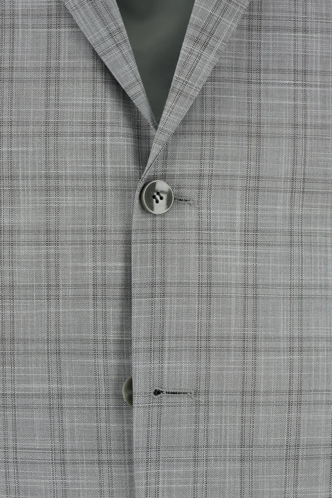 Light Grey 6 Drop Regular Fit Standard Cut Plaid Suit