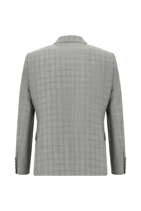 Light Gray 6-Drop Regular Fit Standard Cut Plaid Suit