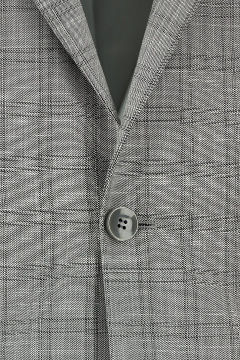 Light Gray 6-Drop Regular Fit Standard Cut Plaid Suit