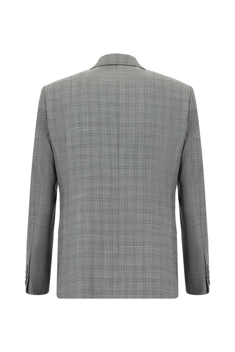 Medium Gray 6 Drop Regular Fit Standard Cut Plaid Suit