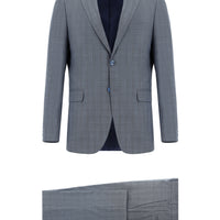 Dark Gray 6-Drop Regular Fit Standard Cut Plaid Suit