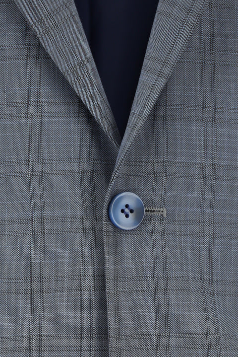 Dark Gray 6-Drop Regular Fit Standard Cut Plaid Suit