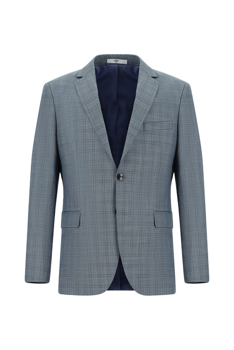 Indigo 6 Drop Regular Fit Standard Cut Plaid Suit
