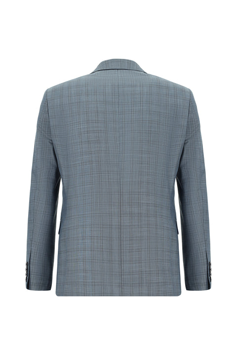 Indigo 6 Drop Regular Fit Standard Cut Plaid Suit