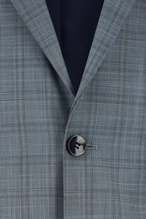 Indigo 6 Drop Regular Fit Standard Cut Plaid Suit