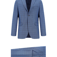 Blue 6 Drop Regular Fit Standard Cut Plaid Suit