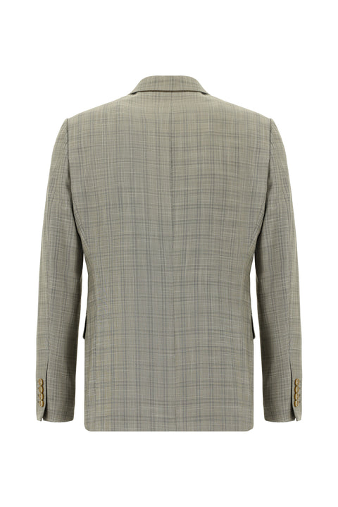 Medium Mink 6 Drop Regular Fit Standard Cut Plaid Suit