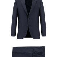 Dark Navy 7 Drop Slim Fit Plaid Suit