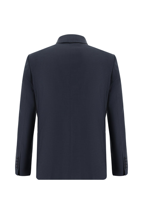 Dark Navy 7 Drop Slim Fit Plaid Suit