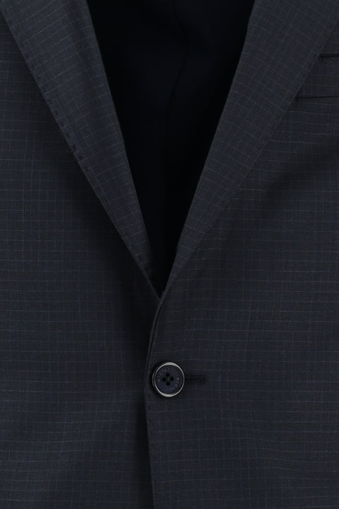 Dark Navy 7 Drop Slim Fit Plaid Suit