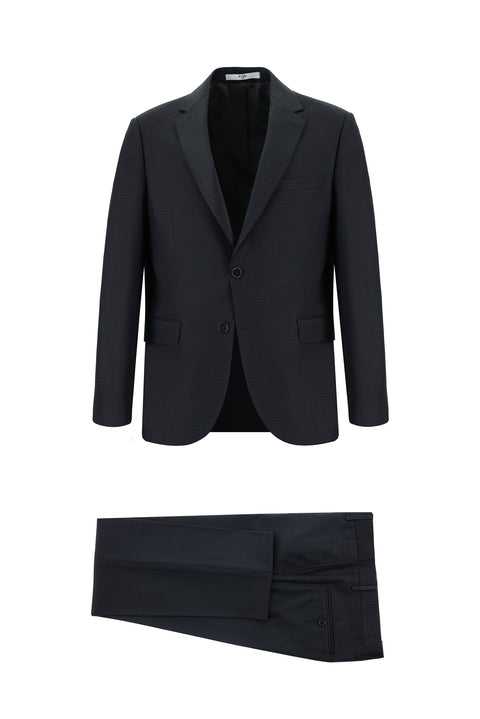 Dark Anthracite 7 Drop Slim Fit Plaid Suit